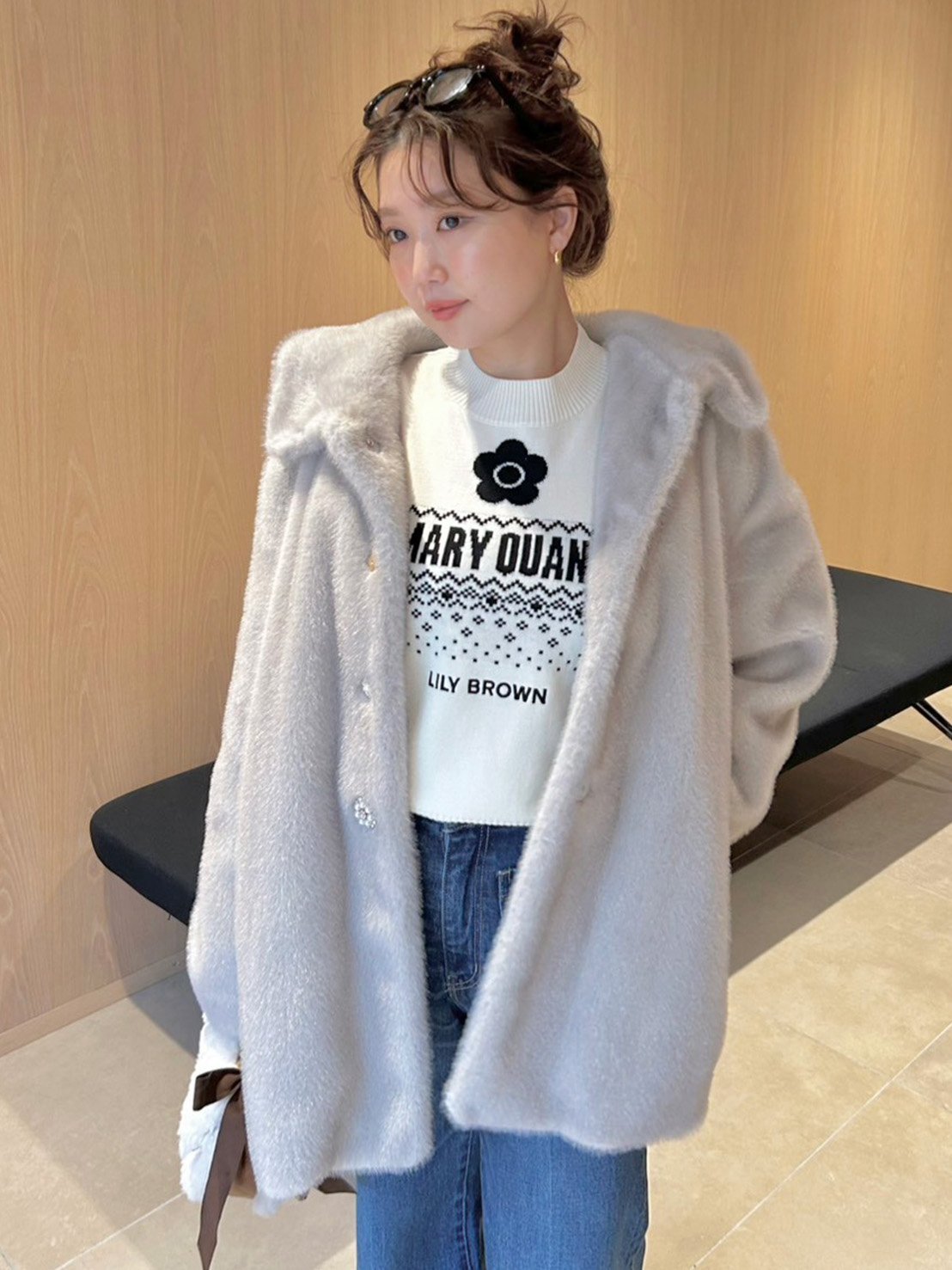 LILY BROWN｜【限定カラー】【LILY BROWN×MARY QUANT】ビジュー釦