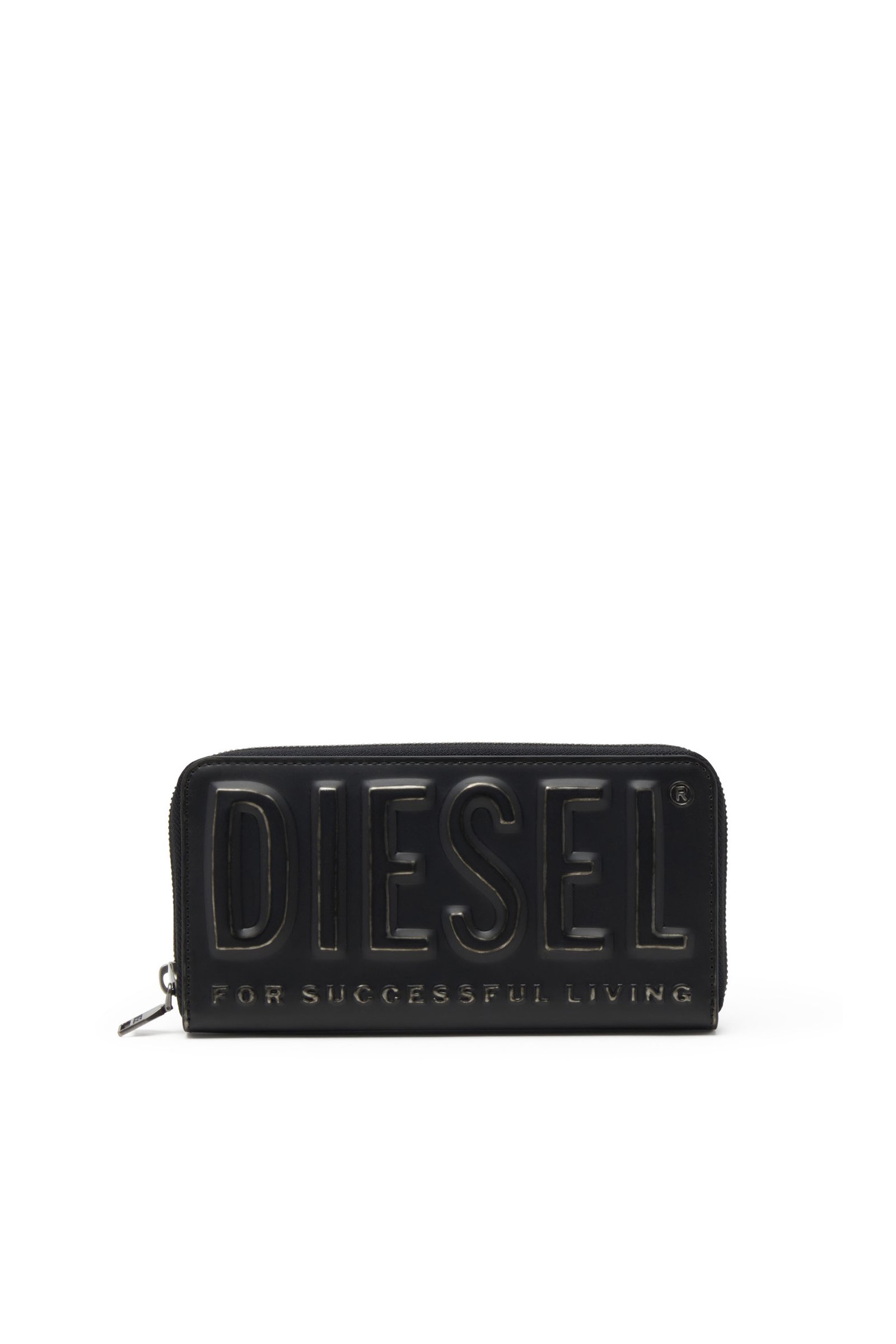 DSL 3D -CONTINENTAL ZIP L ロングウォレット｜ブラック｜メンズ｜DIESEL