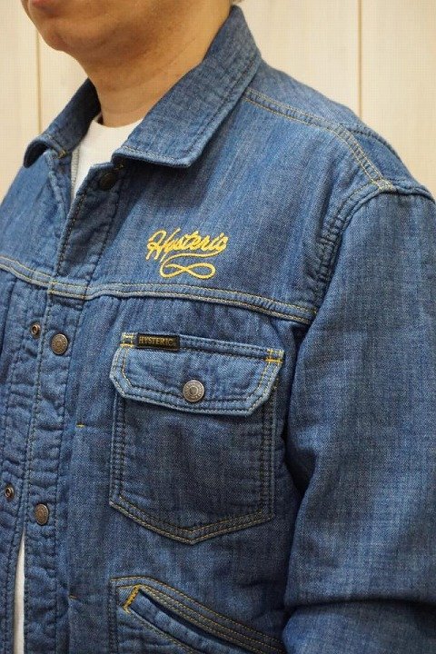 HYSTERIC GLAMOUR】02231AB09 WHIPLASH刺繍 パイルデニムジャケット