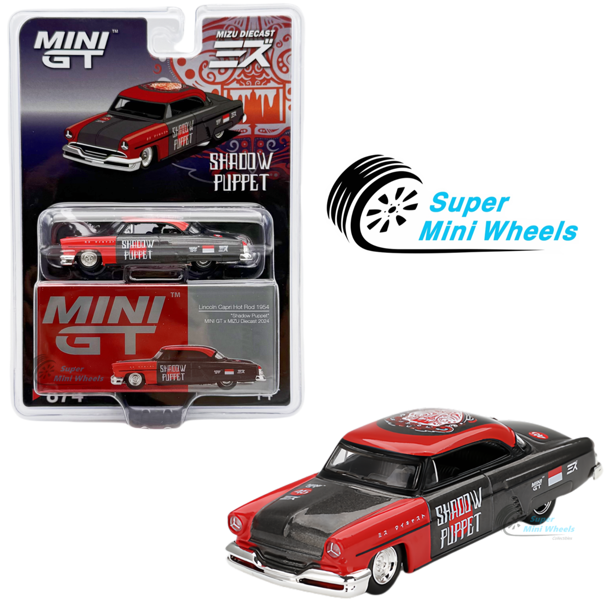 Mini GT x Mizu Diecast 1:64 Lincoln Capri Hot Rod 1954 “Shadow