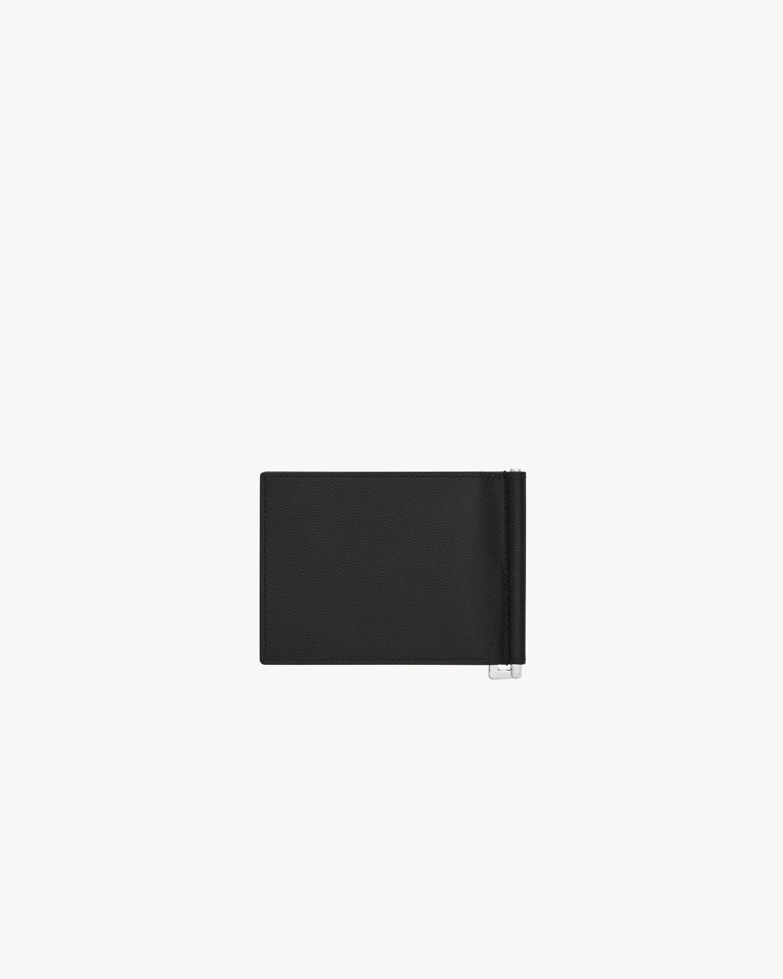 Saint Laurent Paris Bill clip wallet in grain de poudre leather in