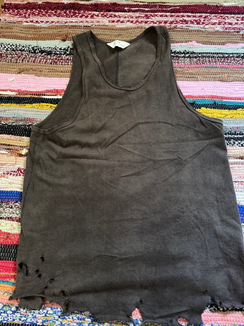 ancellm ss25 タンクトップ ANCELLM - DAMAGE TANK TOP | BROWN | タンクトップ | NapsNote