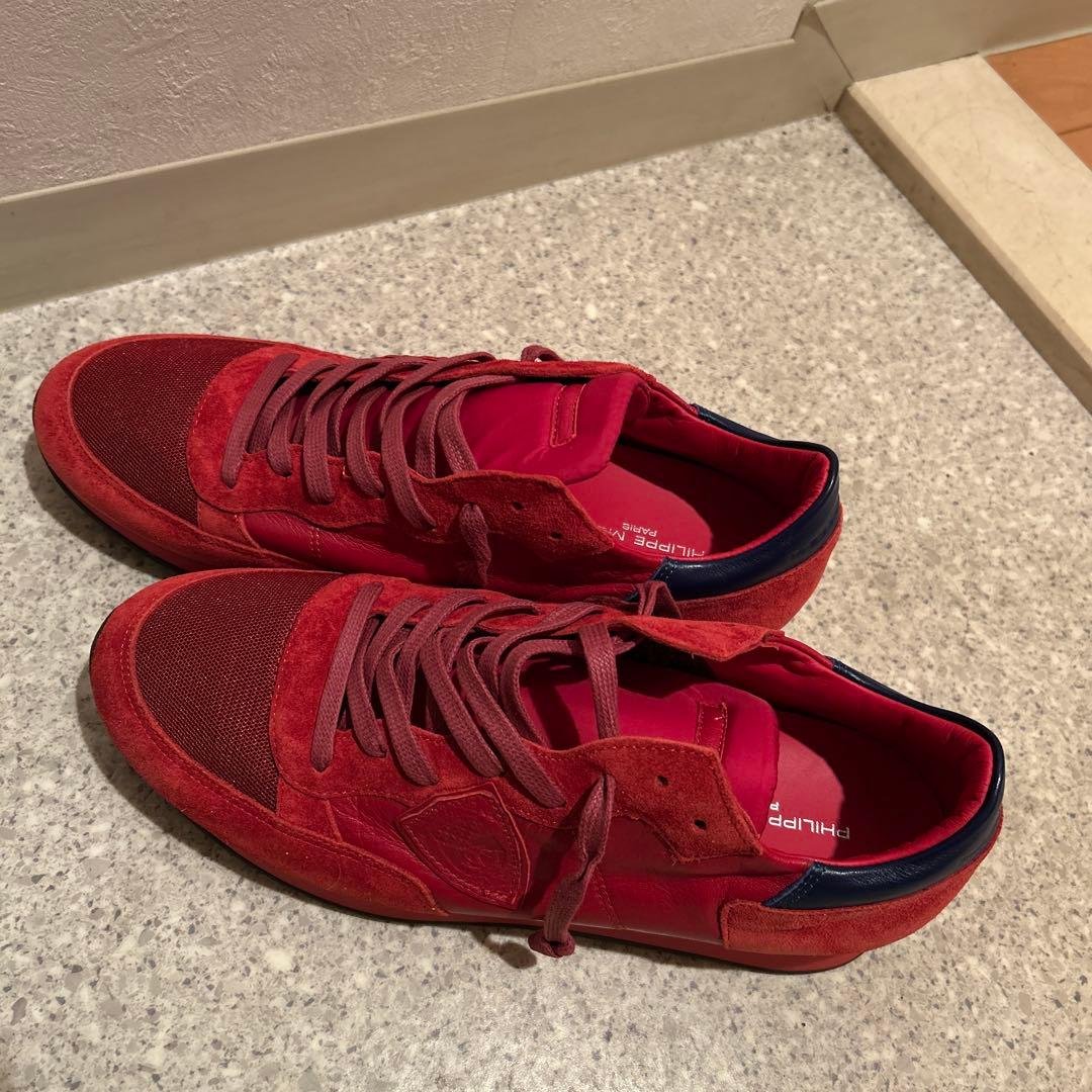 PHILIPPE MODEL 42 赤　メンズスニーカー フィリップモデル PHILIPPE MODEL メンズスニーカー PHILIPPE.M TROPEZ