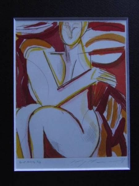 池田満寿夫、【祭りのヴィナス】、希少画集画、新品高級額・額装付 池田満寿夫 『Venus in Yellow Circles』 (57/280) ヴィーナスイン